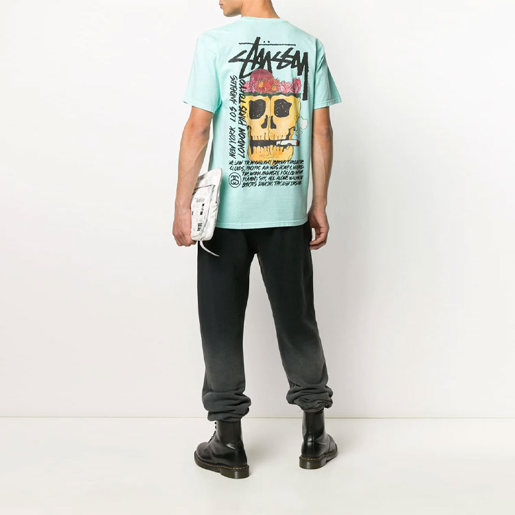 Футболка Stussy Smoke Skull Logo (черная) — фото 12
