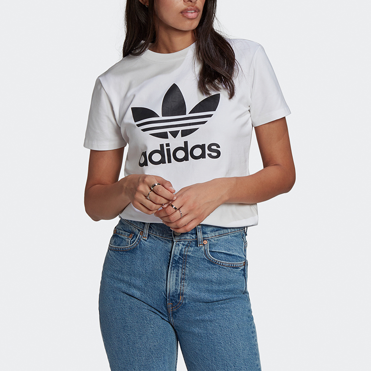 Женская футболка adidas originals Trefoil (белая) — фото 3