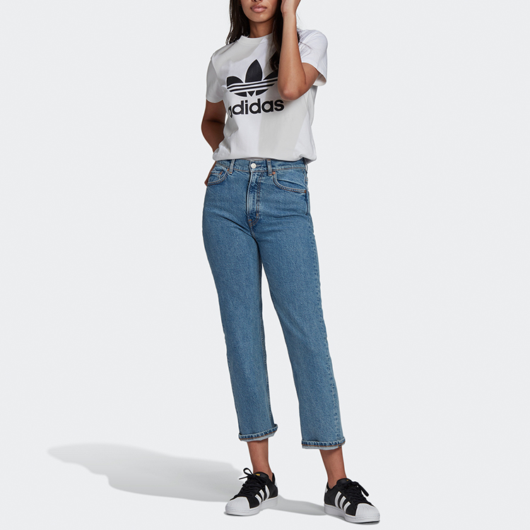 Женская футболка adidas originals Trefoil (белая) — фото 2