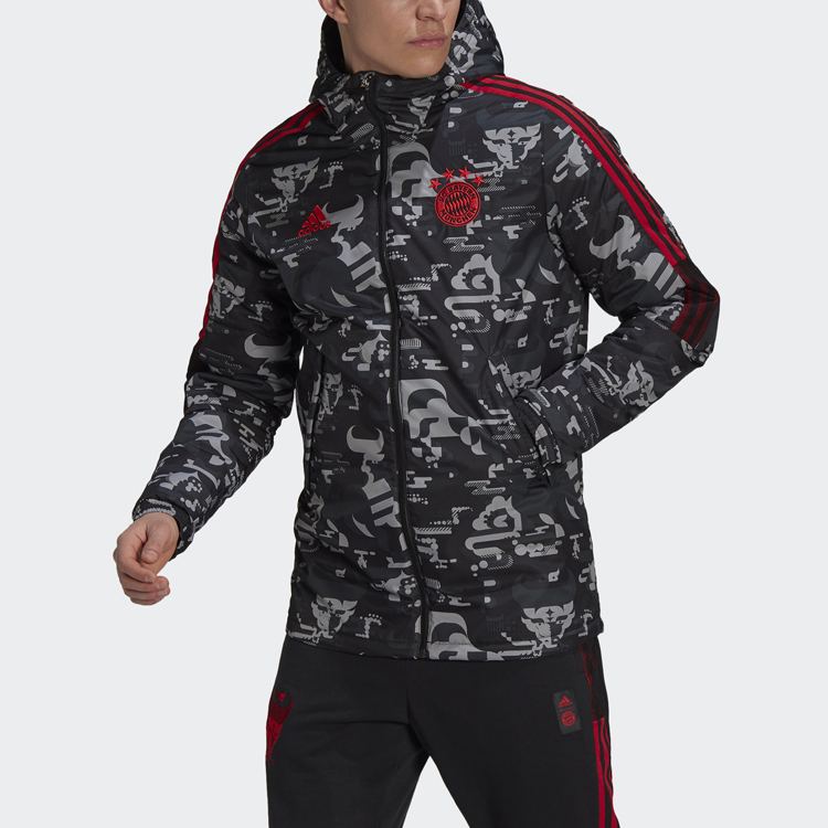 Мужская куртка adidas FC Bayern Jkt (черная) — фото 2