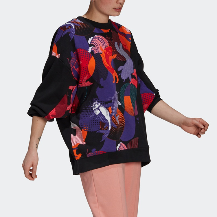 Женская кофта adidas originals CNY Crew (черная) — фото 4