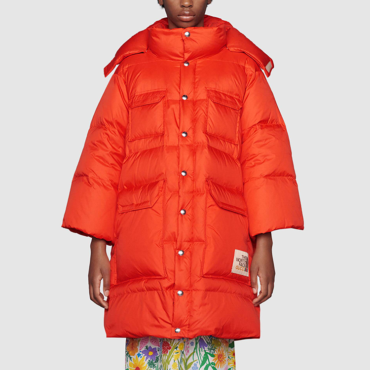 Пуховик Gucci x THE NORTH FACE (оранжевый) — фото 3