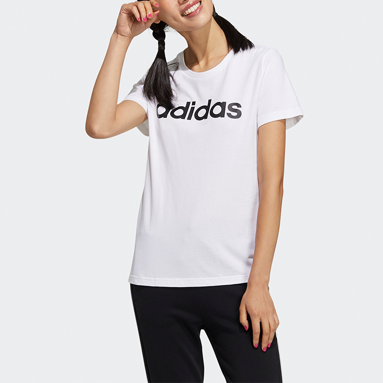 Женская футболка adidas neo WCELINRTEE1 Logo T (белая) — фото 4
