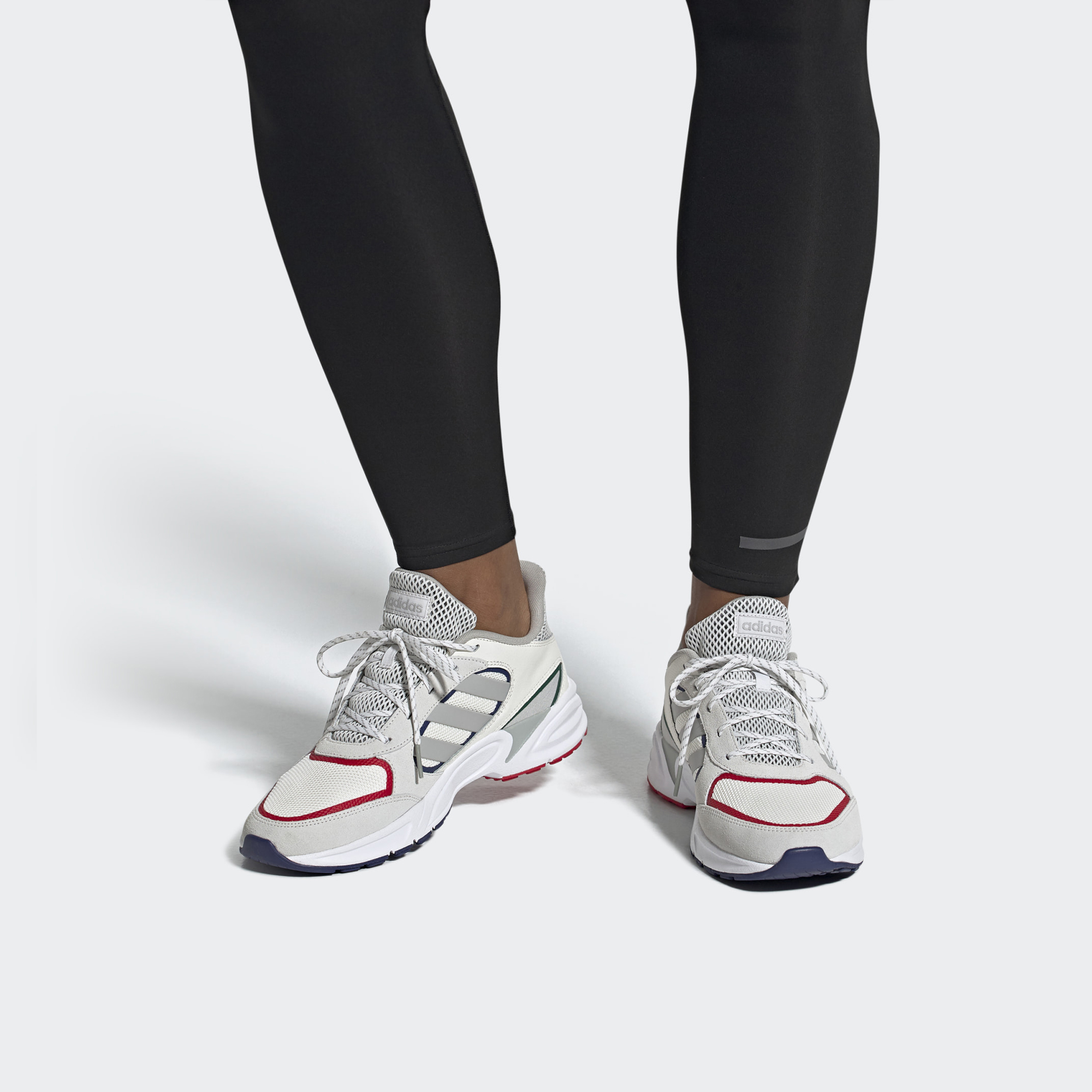 Мужские кроссовки adidas neo 90S VALASION (серые с красным) — фото 7