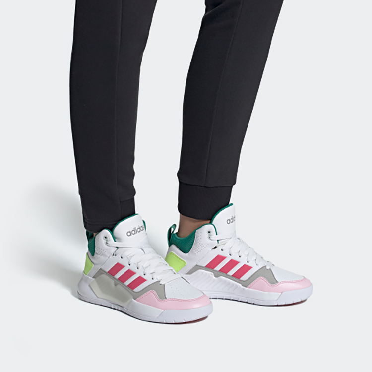 Женские кеды adidas neo PLAY9TIS 2.0 (бело-розово-зеленые) — фото 6