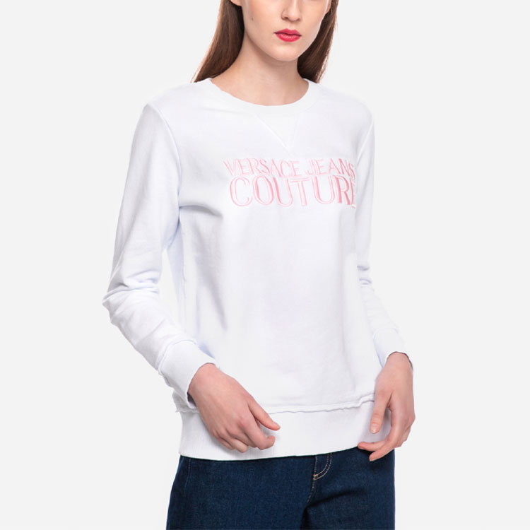 Женское худи Versace JEANS COUTURE logo (белое) — фото 3