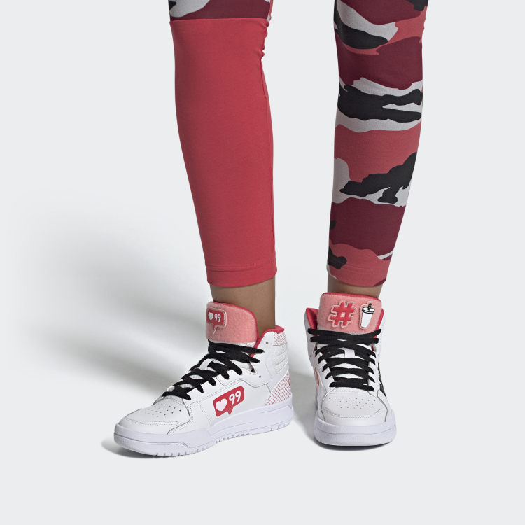 Женские кеды adidas neo Entrap Mid (бело-черно-розовые) — фото 7