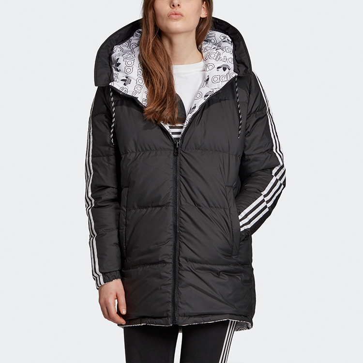 Женская куртка adidas originals Logo (черно-белая) — фото 4