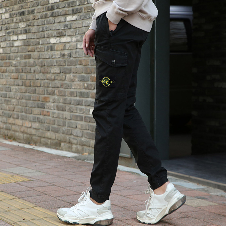 Мужские штаны STONE ISLAND (черные) — фото 6