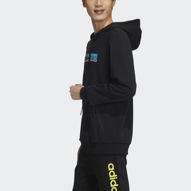 Мужское худи adidas neo M Fav Ss Hd (черное) — фото 5