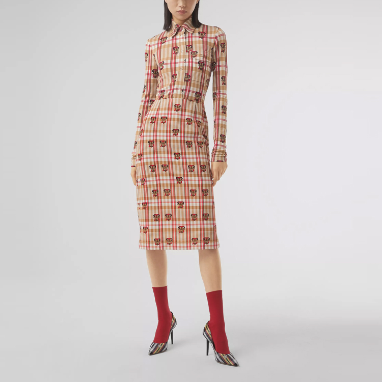 Женская рубашка Burberry SS21 (бежевая) — фото 5