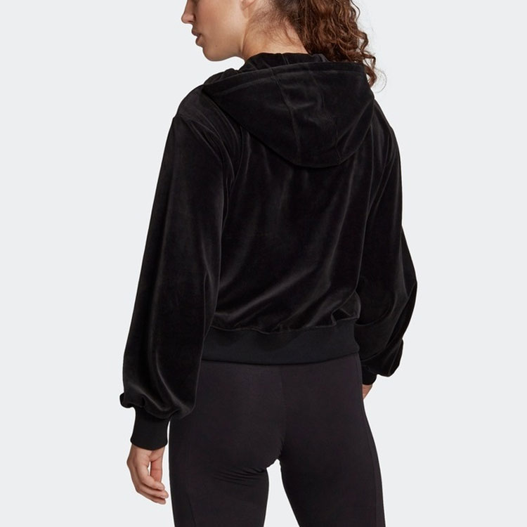 Женская куртка adidas Crop Fz W (черный) — фото 5