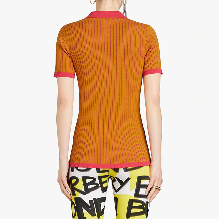 Женская футболка Burberry Polo Shirt (бежевая) — фото 5