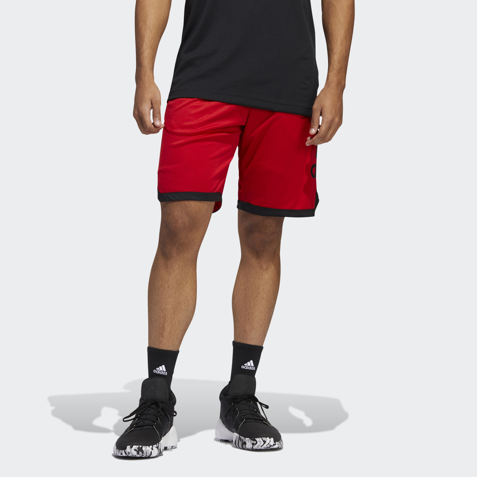 Adidas Basketball Shorts Men’s Red Moderate Straight Fit Pants