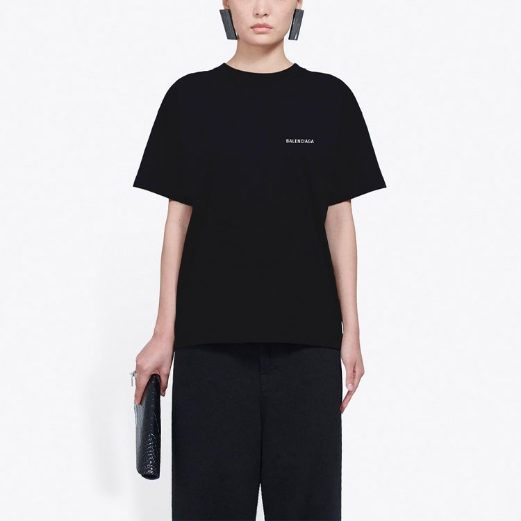 Женская футболка Balenciaga Logo T (черная) — фото 3