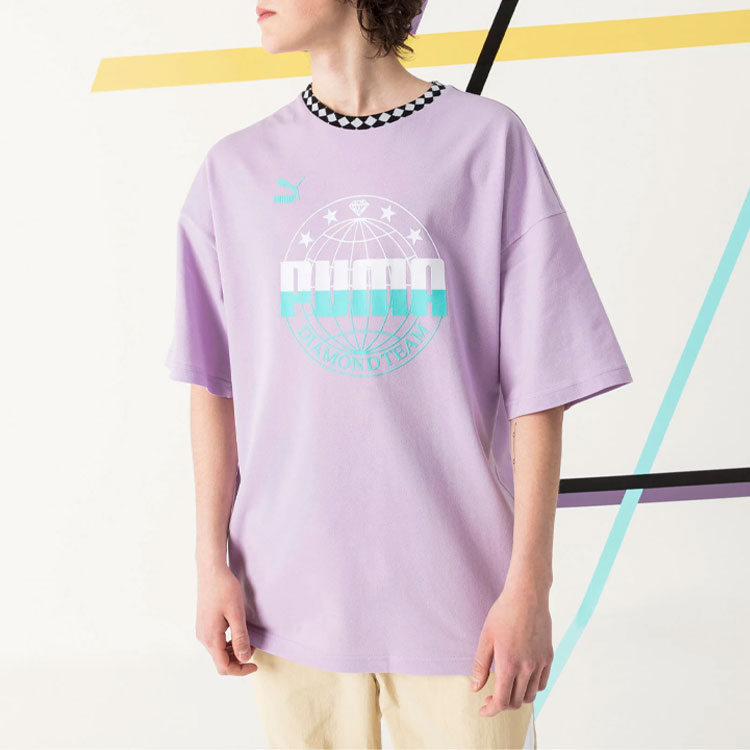 Мужская футболка PUMA x DIAMOND (светло-фиолетовая) — фото 5