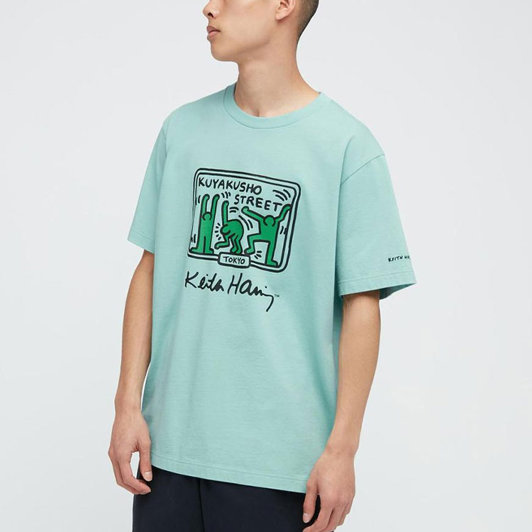 Футболка UNIQLO x Keith Haring (зеленая) — фото 2