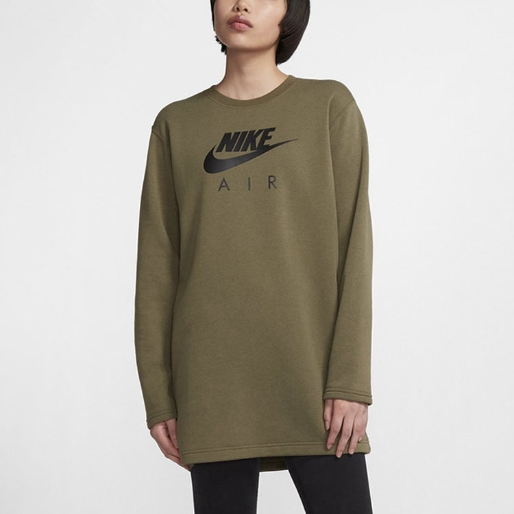 Женское худи Nike с начесом (армейское зеленое) — фото 2