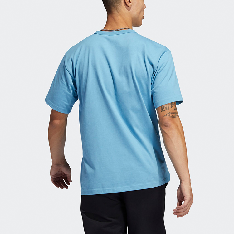 Мужские футболка adidas originals Heavyweight Shmoofoil LogoT (голубая) — фото 4