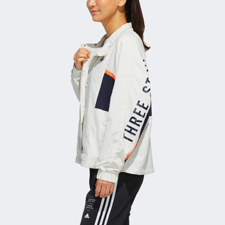 Женские куртка adidas Logo (серо-бежевый) — фото 6