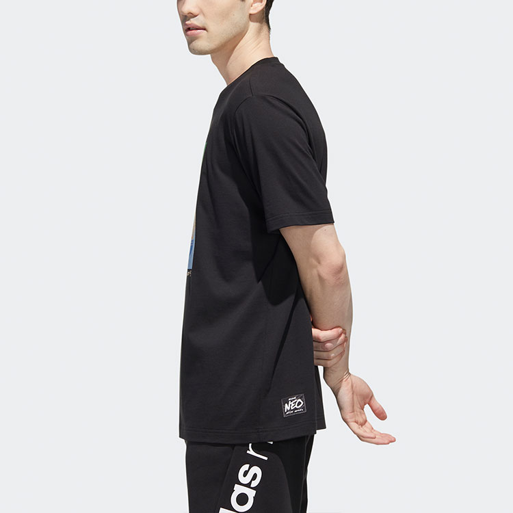 Мужская футболка adidas neo T (черная) — фото 4