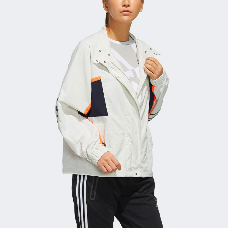 Женские куртка adidas Logo (серо-бежевый) — фото 3