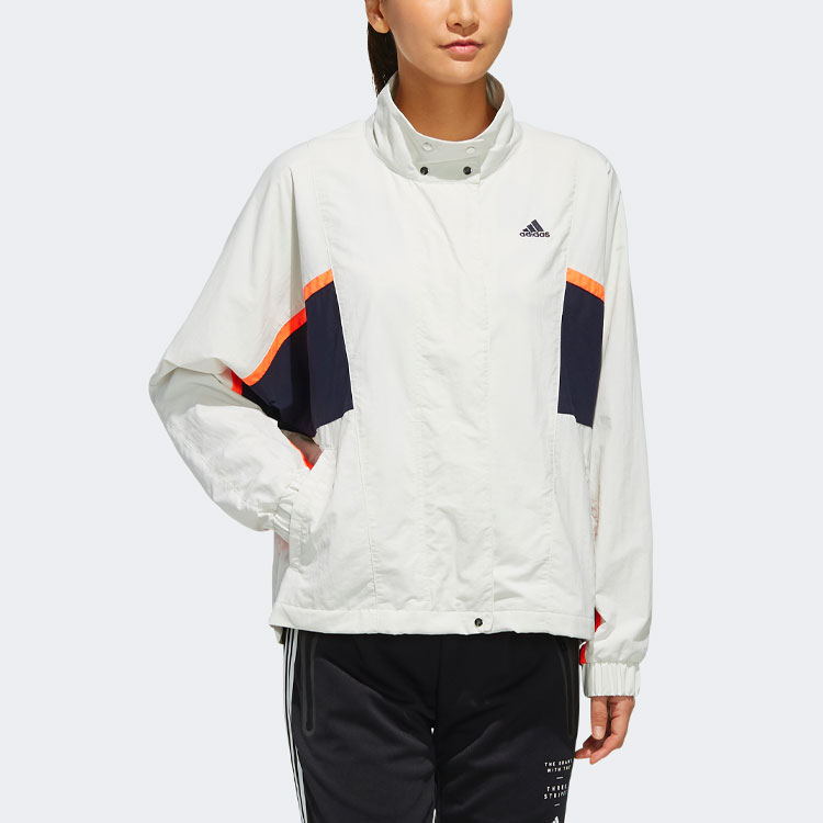 Женские куртка adidas Logo (серо-бежевый) — фото 4