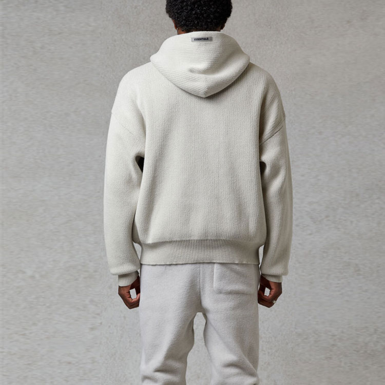 Худи Fear of God Essentials FW20 Knit Hoodi Oatmeal (овсяный) — фото 4