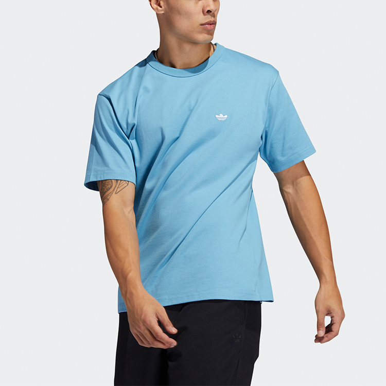 Мужские футболка adidas originals Heavyweight Shmoofoil LogoT (голубая) — фото 5