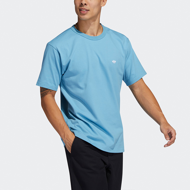 Мужские футболка adidas originals Heavyweight Shmoofoil LogoT (голубая) — фото 3
