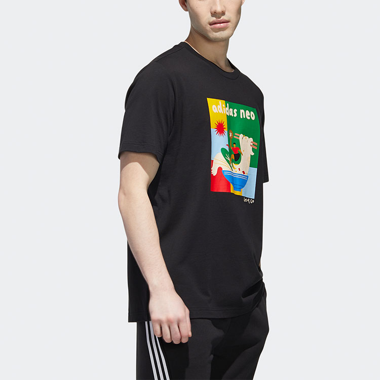 Мужская футболка adidas neo T (черная) — фото 3