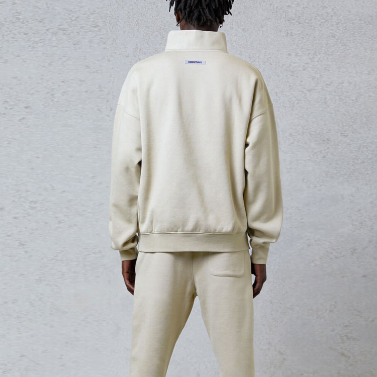 Худи Fear of God Essentials FW20 Half Zip Sweatshirt Cream (кремовая) — фото 3