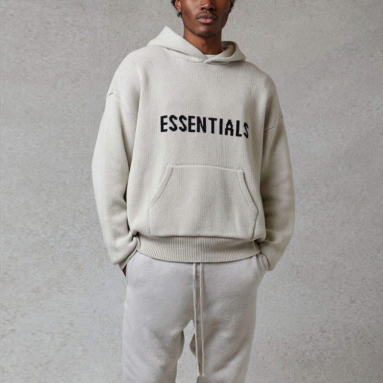 Худи Fear of God Essentials FW20 Knit Hoodi Oatmeal (овсяный) — фото 2
