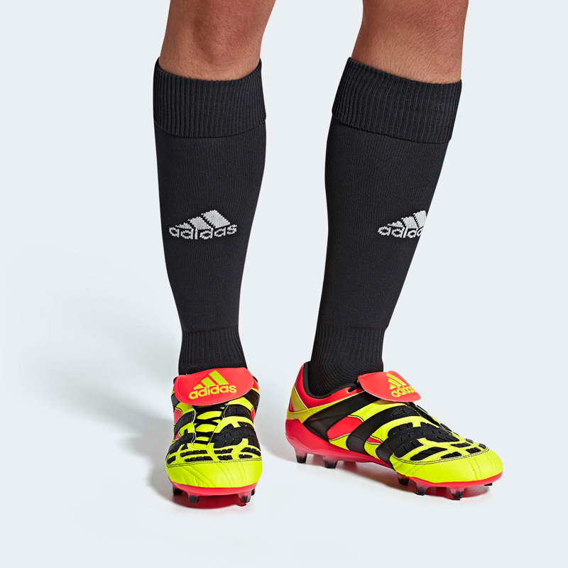 Мужские футбольные бутсы adidas Predator Accelerator FG (желтый / черный / красный) — Жёлтый / чёрный / красный — фото 7