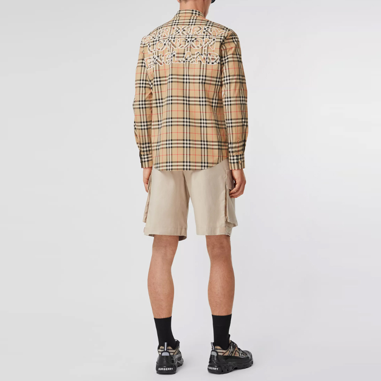 Мужские рубашки Burberry Vintage (коричневые) — фото 3