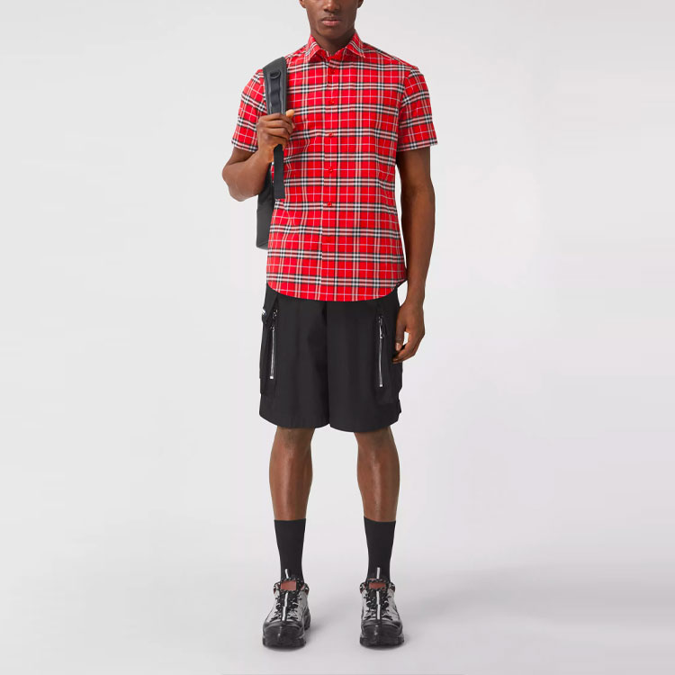 Мужская рубашка Burberry Shirt (красная) — фото 2