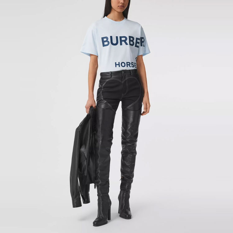 Женская футболка Burberry Logo T (белая) — фото 5