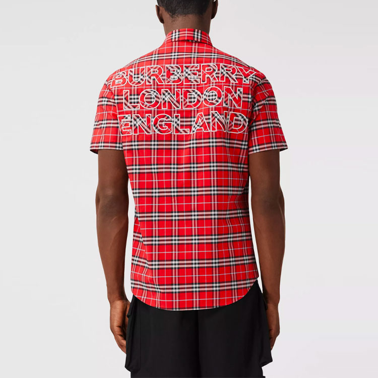 Мужская рубашка Burberry Shirt (красная) — фото 4