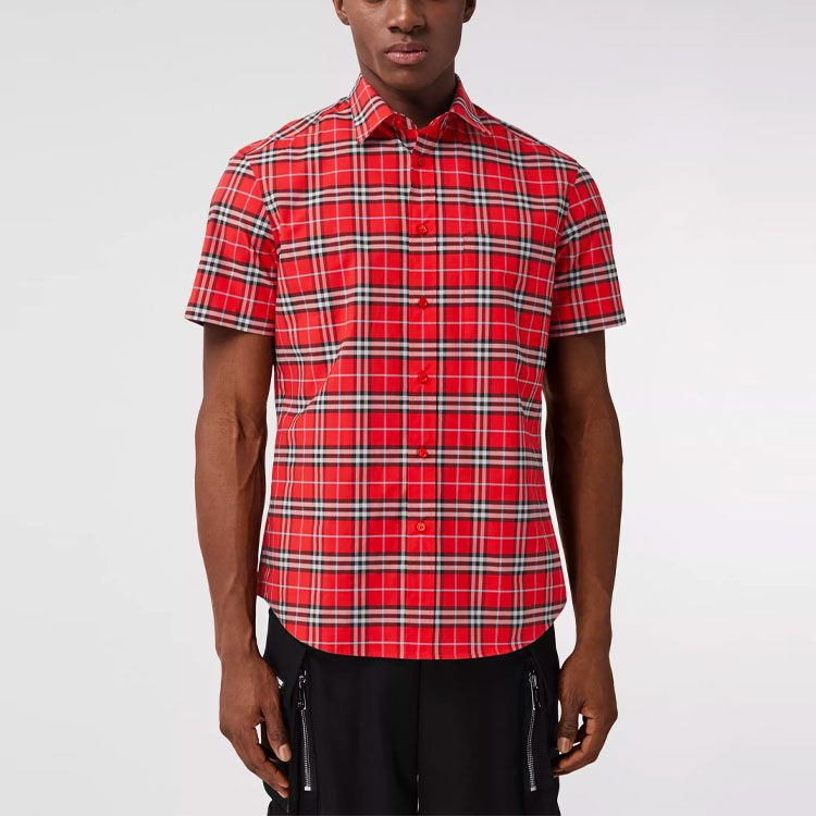 Мужская рубашка Burberry Shirt (красная) — фото 3