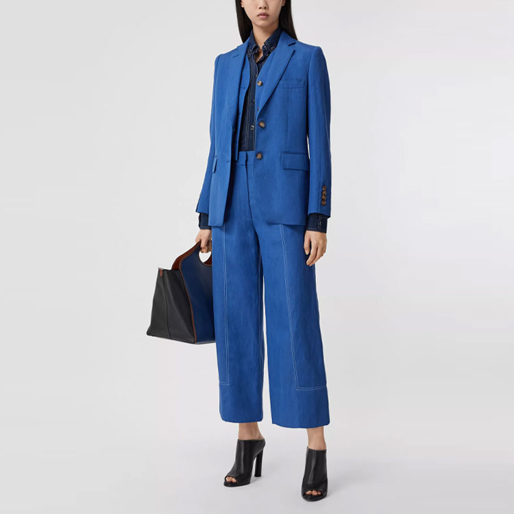 Женская рубашка Burberry (синяя) — фото 4