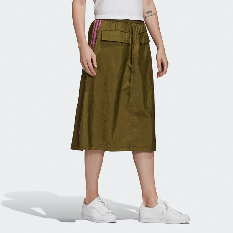 Женская юбка adidas originals Clover Skirt (оливковая) — фото 3