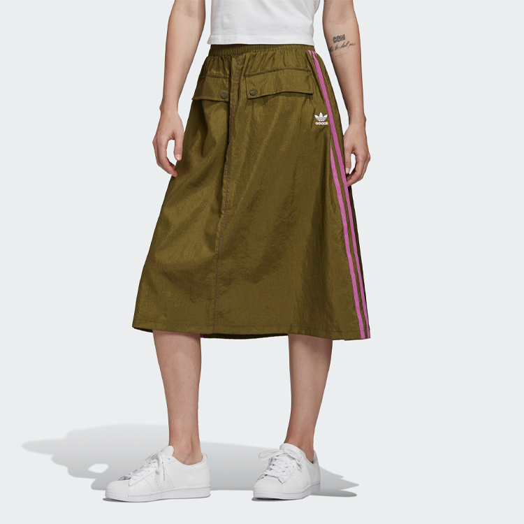 Женская юбка adidas originals Clover Skirt (оливковая) — фото 4