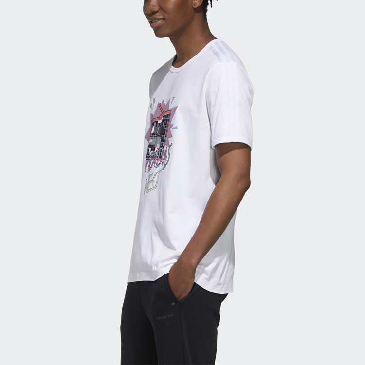 Мужская футболка adidas neo T (белая) — фото 4