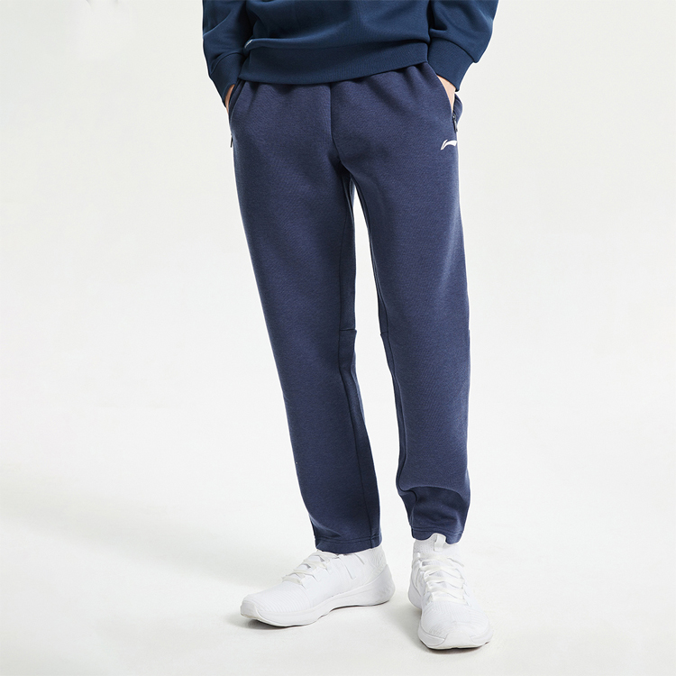 Li Ning Sports Pants Men’s Heather Gray Dark Navy Blue Moderate