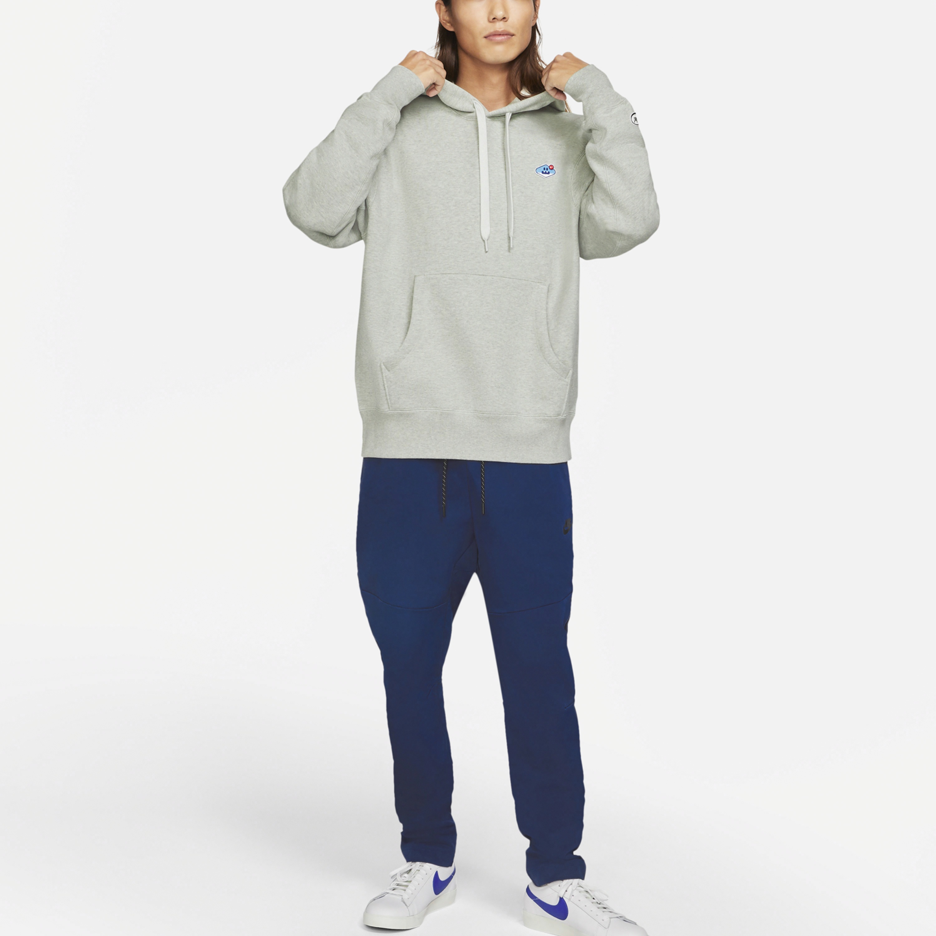 Мужские худи Nike Sportswear Logo Crew (серые) — фото 5