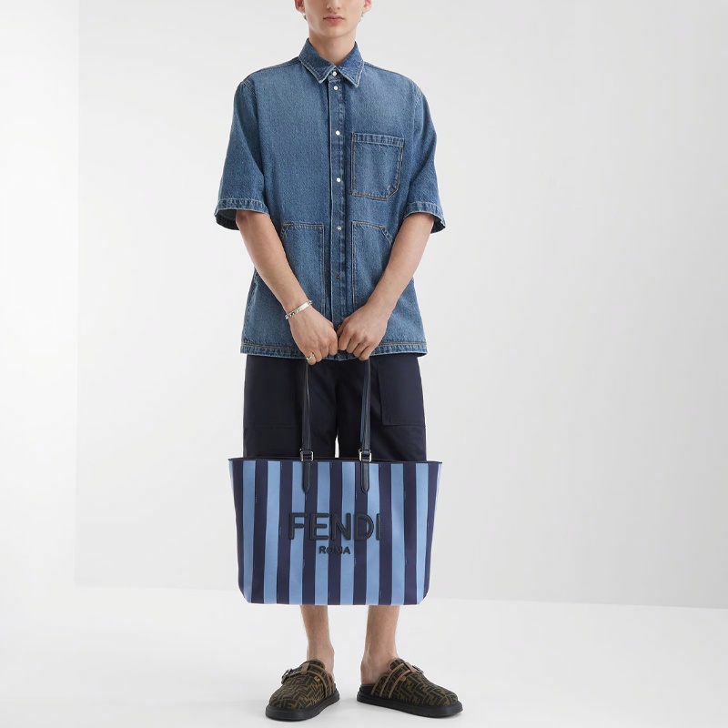 Мужская рубашка Fendi (синяя) — фото 3