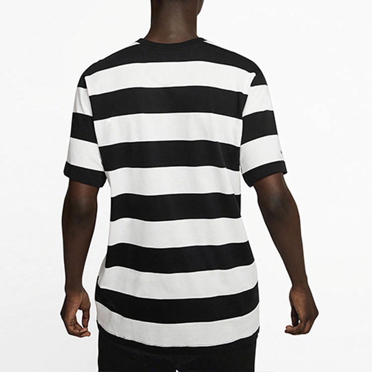 Мужская футболка Nike Swoosh Stripe T (бело-черная) — фото 4