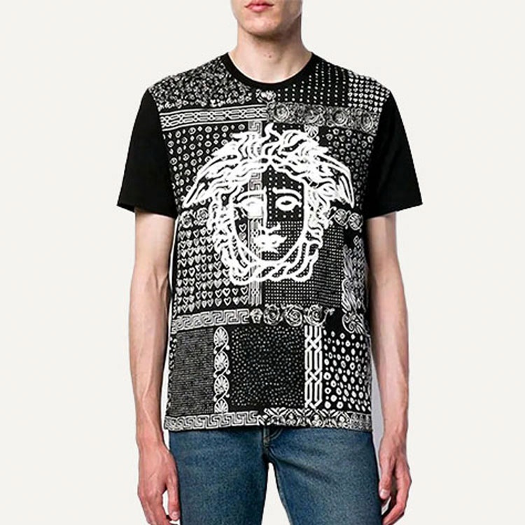 Мужская футболка Versace (черная) — фото 3