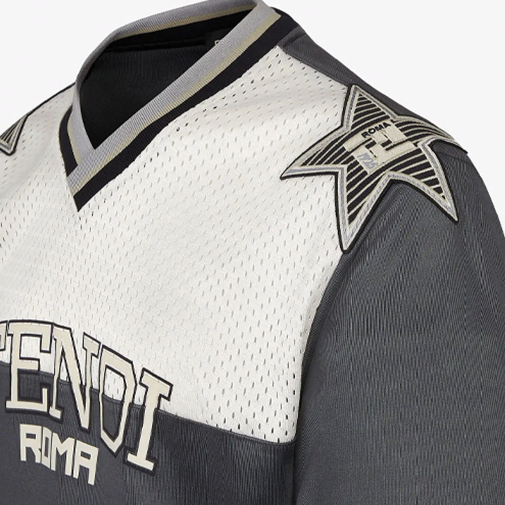 Мужская футболка Fendi T-shirt (серая) — фото 5