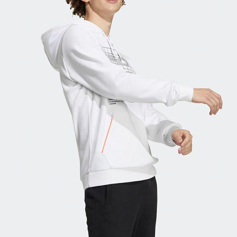 Мужская худи adidas neo M Ss Nn Hdy 2 (белая) — фото 3